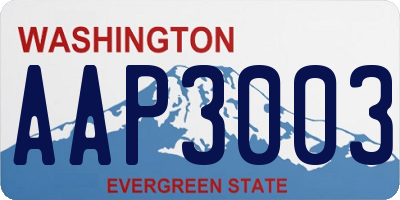 WA license plate AAP3003