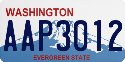 WA license plate AAP3012