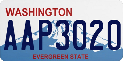 WA license plate AAP3020