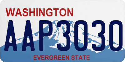 WA license plate AAP3030