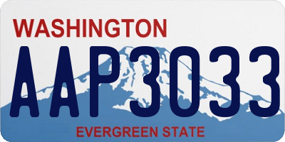 WA license plate AAP3033