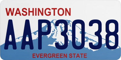 WA license plate AAP3038