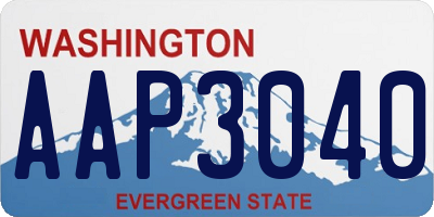 WA license plate AAP3040