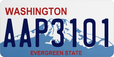 WA license plate AAP3101