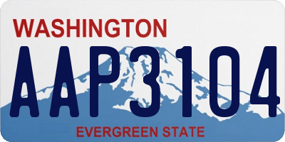 WA license plate AAP3104