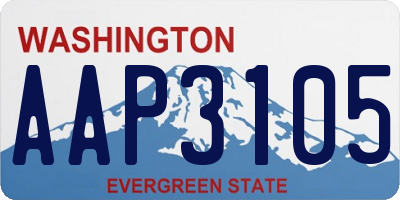 WA license plate AAP3105