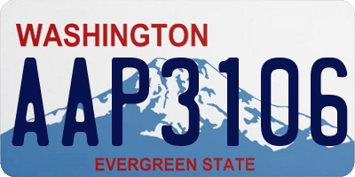 WA license plate AAP3106