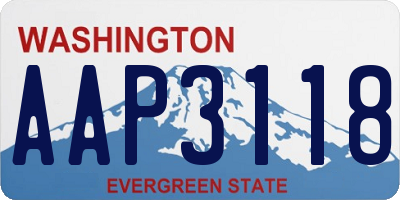WA license plate AAP3118