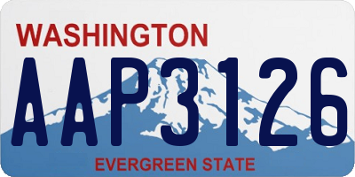 WA license plate AAP3126