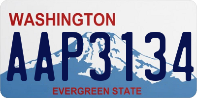 WA license plate AAP3134