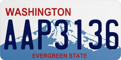 WA license plate AAP3136