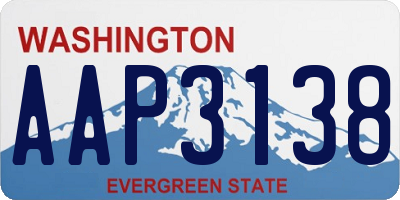 WA license plate AAP3138