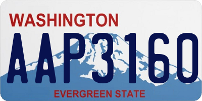 WA license plate AAP3160