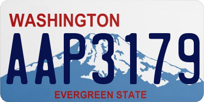 WA license plate AAP3179