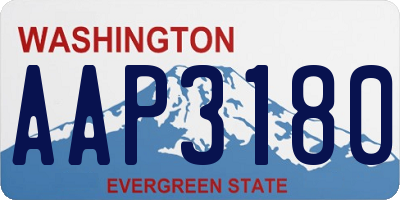 WA license plate AAP3180