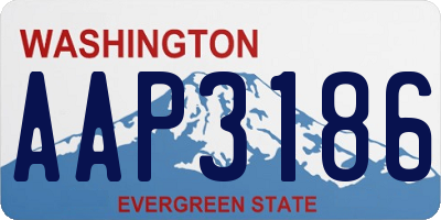 WA license plate AAP3186