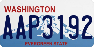 WA license plate AAP3192