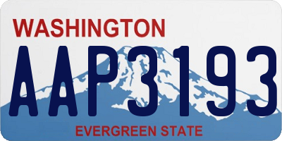 WA license plate AAP3193