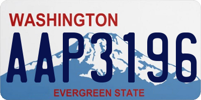 WA license plate AAP3196