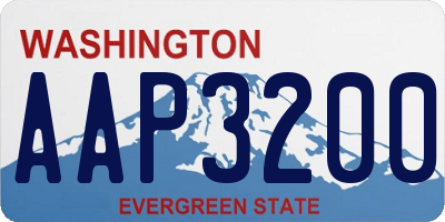 WA license plate AAP3200