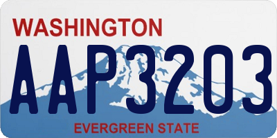 WA license plate AAP3203