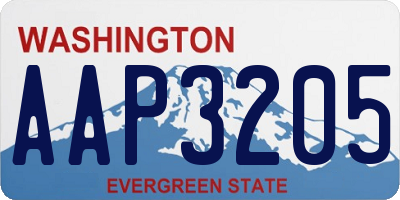 WA license plate AAP3205