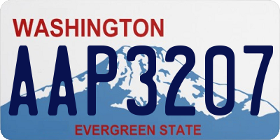 WA license plate AAP3207
