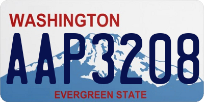 WA license plate AAP3208