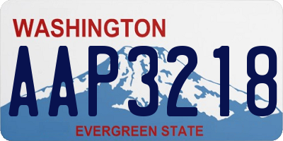 WA license plate AAP3218