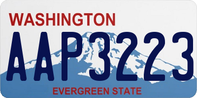 WA license plate AAP3223