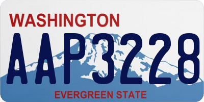 WA license plate AAP3228