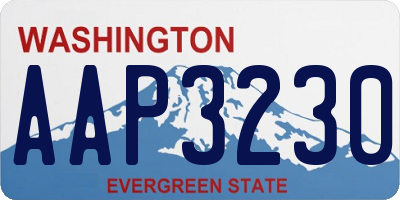 WA license plate AAP3230