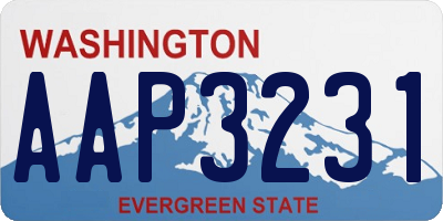 WA license plate AAP3231