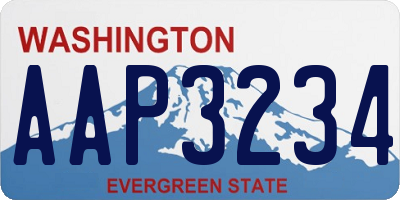 WA license plate AAP3234