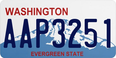 WA license plate AAP3251