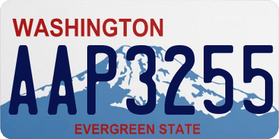 WA license plate AAP3255
