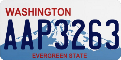 WA license plate AAP3263