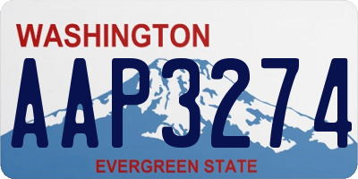 WA license plate AAP3274