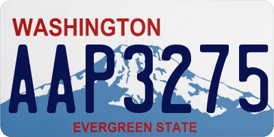 WA license plate AAP3275