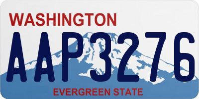 WA license plate AAP3276