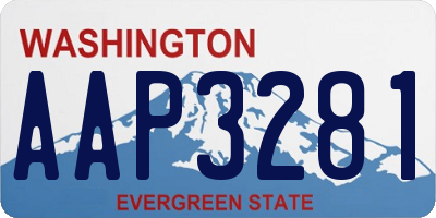 WA license plate AAP3281