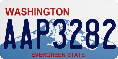 WA license plate AAP3282