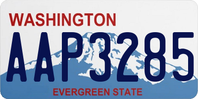 WA license plate AAP3285