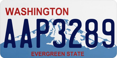 WA license plate AAP3289