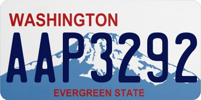 WA license plate AAP3292