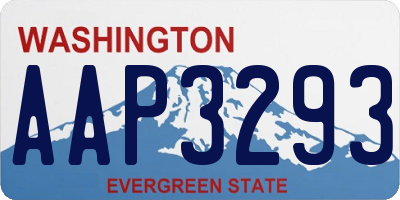 WA license plate AAP3293