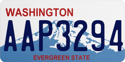 WA license plate AAP3294