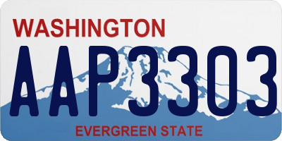 WA license plate AAP3303