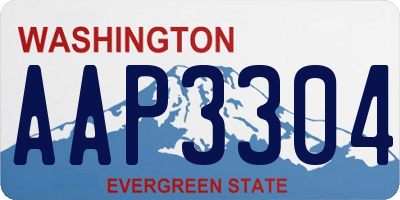 WA license plate AAP3304
