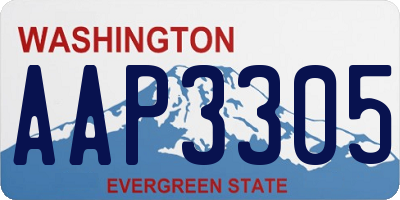 WA license plate AAP3305